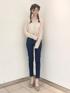 「透かし柄」｜みほさん（レディース・166cm）の夏コーディネート