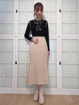 「メロウニット」｜みほさん（レディース・166cm）の秋コーディネート
