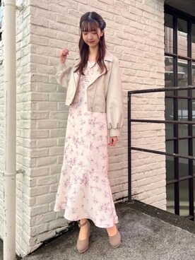 「マーメイド」｜「アイテム（ライダースジャケット）」を使った、みほさん（レディース・166cm）の冬コーディネート