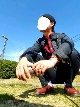「Lui's（ルイス）のアイテム（ニットキャップ/ビーニー）」を使った、★FUTO★さん（メンズ・177cm）の春コーディネート