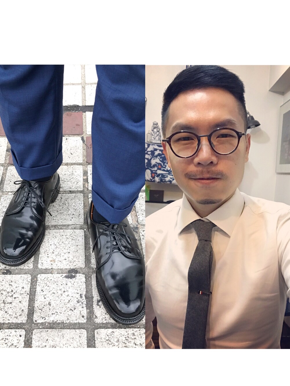 「ALDENのアイテム（ドレスシューズ、ブラック系）」を使った、reanimationitsujさん（メンズ・165cm）の冬コーディネートの1枚目の写真