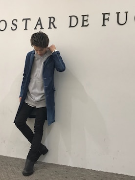「GOSTAR DE FUGA（ゴスタール ジフーガ）のアイテム（チェスターコート）」を使った、Ryutaさん（メンズ・170cm）の秋コーディネート