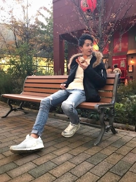 「GOSTAR DE FUGA（ゴスタール ジフーガ）のアイテム（ミリタリージャケット）」を使った、Ryutaさん（メンズ・170cm）の秋コーディネート
