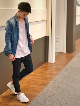 「GOSTAR DE FUGA（ゴスタール ジフーガ）のアイテム（テーラードジャケット）」を使った、Ryutaさん（メンズ・170cm）の春コーディネート