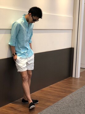 「アイテム（シャツ/ブラウス）」を使った、Ryutaさん（メンズ・170cm）の春コーディネート