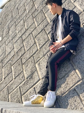 「GOSTAR DE FUGA（ゴスタール ジフーガ）のアイテム（MA-1）」を使った、Ryutaさん（メンズ・170cm）の夏コーディネート