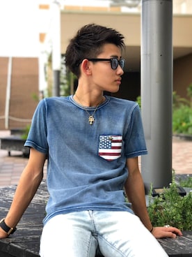 「アイテム（サングラス）」を使った、Ryutaさん（メンズ・170cm）の夏コーディネート