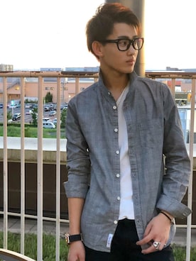 「アイテム（メガネ）」を使った、Ryutaさん（メンズ・170cm）の夏コーディネート