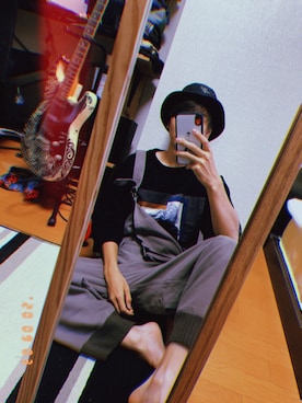 「CASPER JOHN（キャスパージョン）のアイテム（オールインワン・サロペット）」を使った、りゅーせーさん（メンズ・175cm）の秋コーディネート