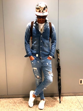 「surt（サート）のアイテム（帽子）」を使った、近岡良次さん（メンズ・178cm）の秋コーディネート
