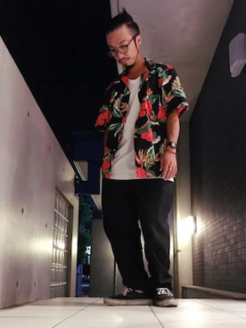 「Varde77（バルデセブンティセブン）のアイテム（アクセサリー）」を使った、サッシーさん（メンズ・160cm）の夏コーディネート