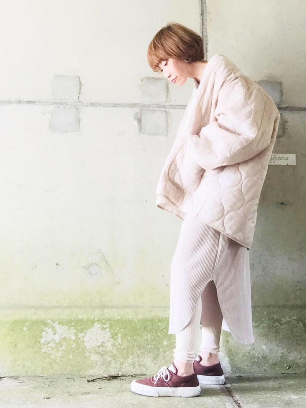 「CIAOPANIC TYPYの【2WAY】あったかサーマルヘンリーワンピース（ワンピース、グレー系）」を使った、suuuuuuuuuzuuuさん（レディース・162cm）の冬コーディネートの1枚目の写真