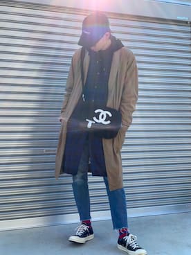 「chanel」｜「アイテム（キャップ）」を使った、ミヤゾNoさん（メンズ・175cm）の冬コーディネート
