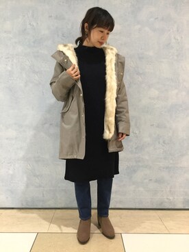 「LEPSIM」｜「アイテム（モッズコート）」を使った、noriさん（レディース・155cm）の秋コーディネート