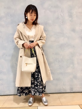 「LEPSIM（レプシィム）のアイテム（トレンチコート）」を使った、noriさん（レディース・155cm）の春コーディネート