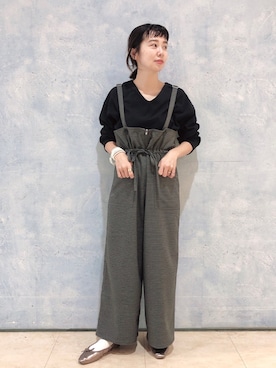 「レプシィム(LEPSIM)」｜「アイテム（オールインワン・サロペット）」を使った、noriさん（レディース・155cm）の秋コーディネート