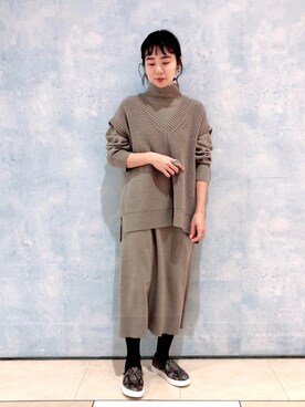 Lepsim レプシィム レディース のワンピース ベージュ系 ウール ニット コーディネート Zozotown