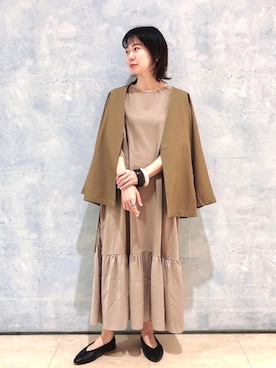 「LEPSIM（レプシィム）のアイテム（ノーカラージャケット）」を使った、noriさん（レディース・155cm）の春コーディネート