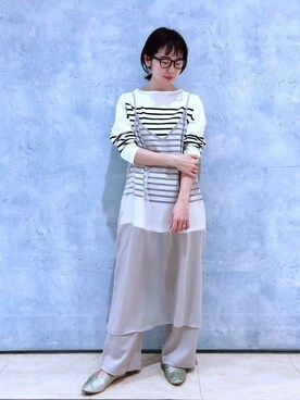 「シアーワンピース」｜「アイテム（その他シューズ）」を使った、noriさん（レディース・155cm）の春コーディネート