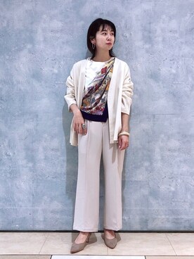 「LEPSIM（レプシィム）のアイテム（ノーカラージャケット）」を使った、noriさん（レディース・155cm）の春コーディネート