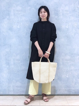 「LEPSIM（レプシィム）のアイテム（シャツワンピース）」を使った、noriさん（レディース・155cm）の春コーディネート