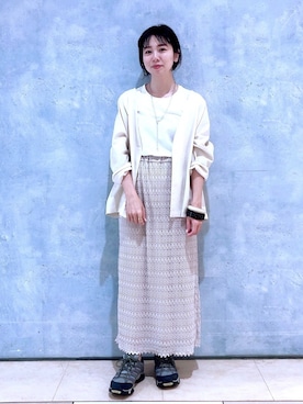 「LEPSIM（レプシィム）のアイテム（ノーカラージャケット）」を使った、noriさん（レディース・155cm）の春コーディネート