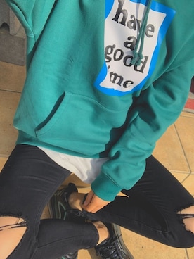 「Have a good time（ハバグッタイム）のアイテム（パーカー）」を使った、Miyuuさん（レディース・166cm）の冬コーディネート