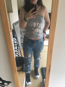 「BLUE WAY（ブルーウェイ）のアイテム（パンツ）」を使った、JWeiさん（レディース・158cm）の秋コーディネート