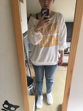 「BLUE WAY（ブルーウェイ）のアイテム（パンツ）」を使った、JWeiさん（レディース・158cm）の秋コーディネート