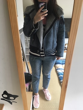 「BLUE WAY（ブルーウェイ）のアイテム（パンツ）」を使った、JWeiさん（レディース・158cm）の冬コーディネート
