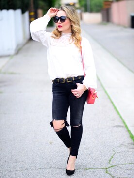 「AG JEANS（エージージーンズ）のアイテム」を使った、Zia Domicさん（レディース・165cm）の冬コーディネート