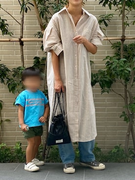 「息子コーデ」｜「アイテム（バッグ）」を使った、kcさん（レディース・158cm）の秋コーディネート