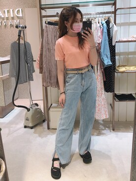 「adidas（アディダス）のアイテム（トップス、ピンク系）」を使った、dolla さん（レディース・160cm）の秋コーディネート