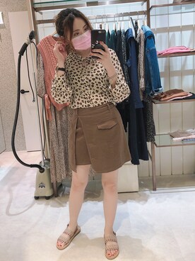 「LOWRYS FARM（ローリーズファーム）のアイテム（スカート、ブラウン系）」を使った、dolla さん（レディース・160cm）の秋コーディネート