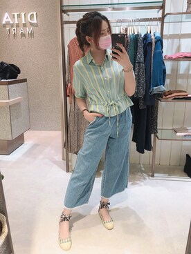 「BENSIMON（ベンシモン）のアイテム（シューズ、グリーン系）」を使った、dolla さん（レディース・160cm）の秋コーディネート