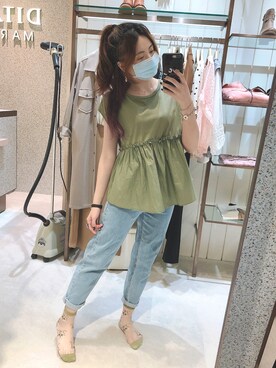 「LOWRYS FARM（ローリーズファーム）のアイテム（トップス、グリーン系）」を使った、dolla さん（レディース・160cm）の秋コーディネート