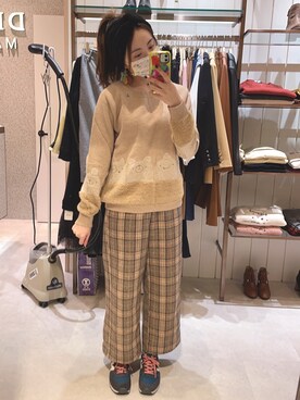 「NEW BALANCE（ニューバランス）のアイテム（シューズ、ブルー系）」を使った、dolla さん（レディース・160cm）の冬コーディネート