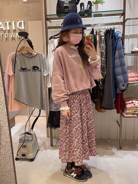 「KANGOL（カンゴール）のアイテム（帽子、パープル系）」を使った、dolla さん（レディース・160cm）の冬コーディネート