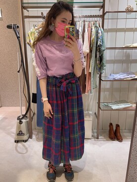 「NEW BALANCE（ニューバランス）のアイテム（シューズ、ブルー系）」を使った、dolla さん（レディース・160cm）の春コーディネート