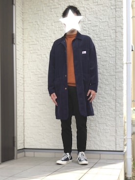 「チャックテイラー」｜「アイテム（ステンカラーコート）」を使った、のすけさん（メンズ・174cm）の秋コーディネート