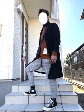 「Lui's（ルイス）のナローベルト（ベルト）」を使った、のすけさん（メンズ・174cm）の冬コーディネート