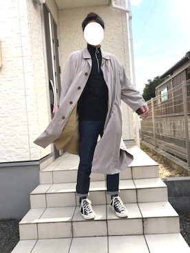 「ct70」｜「アイテム（ステンカラーコート）」を使った、のすけさん（メンズ・174cm）の冬コーディネート