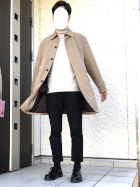 「Levi's」｜「アイテム（トレンチコート）」を使った、のすけさん（メンズ・174cm）の冬コーディネート
