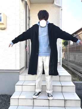 「TOMMY HILFIGER」｜「アイテム（トレンチコート）」を使った、のすけさん（メンズ・174cm）の冬コーディネート