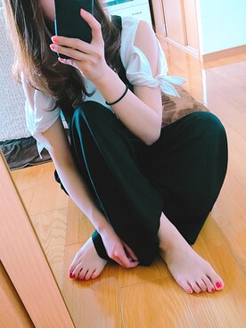 「NANO universe（ナノユニバース）のアイテム（つなぎ/オールインワン）」を使った、m☺︎さん（レディース・155cm）の夏コーディネート