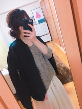 「ブルゾン 黒」｜m☺︎さん（レディース・155cm）の秋コーディネート