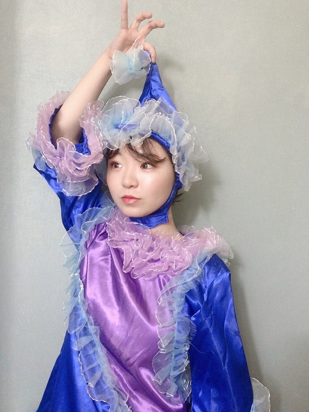 「wearhalloween2019、宇宙兄弟、仮装、おしゃれさんと繋がりたい、ドレスアップ、私服、オフィスカジュアル、ハロウィン、halloween、ハッピーバースデー」｜「愉快な国の服のアイテム（ワンピース/ドレス、ブルー系）」を使った、だにえるさん（レディース・150cm）の秋コーディネートの1枚目の写真