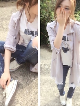 「CONVERSE（コンバース）のconverse（コンバース） ALL STAR OX（オールスターOX）（スニーカー）」を使った、よっぴさん（レディース・159cm）の秋コーディネート