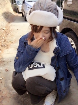 「CONVERSE（コンバース）のconverse（コンバース） ALL STAR OX（オールスターOX）（スニーカー）」を使った、よっぴさん（レディース・159cm）の冬コーディネート