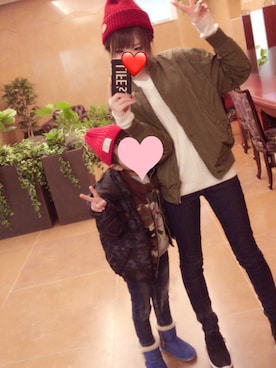 「UNIQLO（ユニクロ）のWOMEN ウルトラストレッチジーンズ（デニムパンツ）」を使った、よっぴさん（レディース・159cm）の冬コーディネート